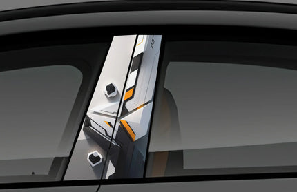 Simple White window pillar wrap for cars