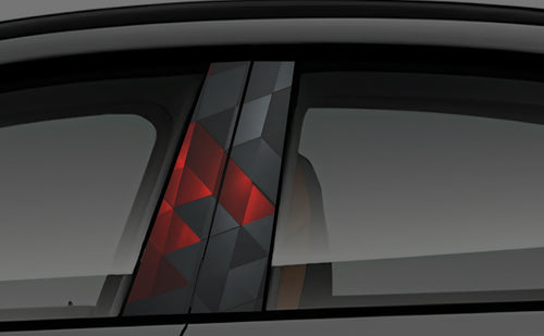 Red Wall Window Pillar Wrap for Cars